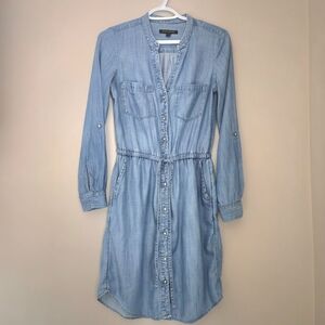 Banana Republic Denim Style Western Cowgirl Shirt Dress
